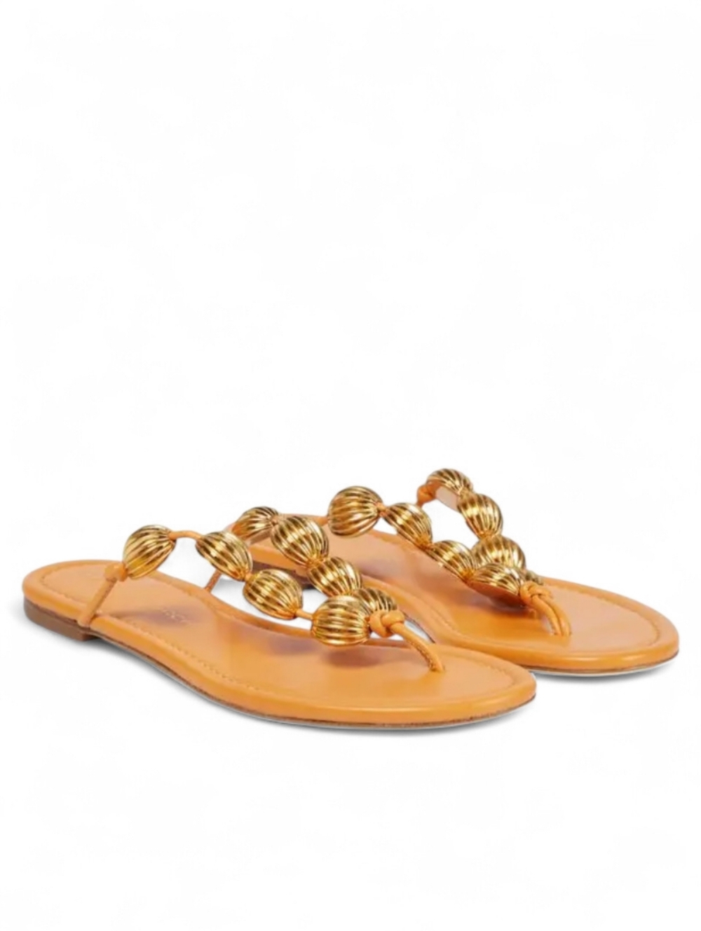 TORY BURCH Jewel Capri Thongs Calf Leather Knotted Mandarin Flip Flop Sandal 9